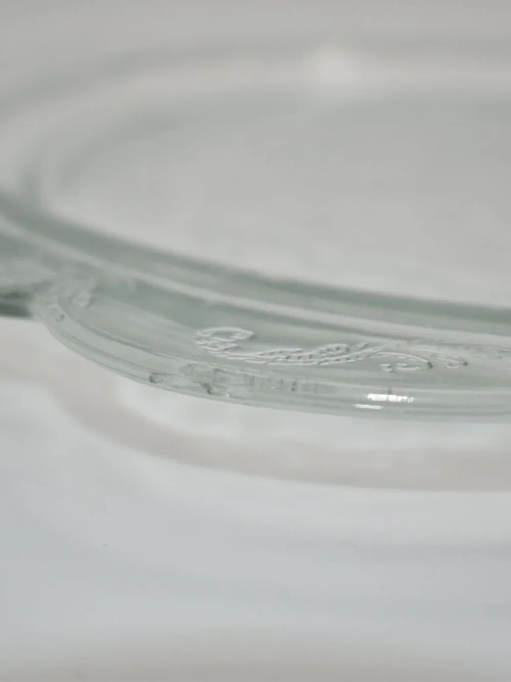 Vintage Indiana Glass Company Clear Dinner Plates Floral Scroll (4 Available)